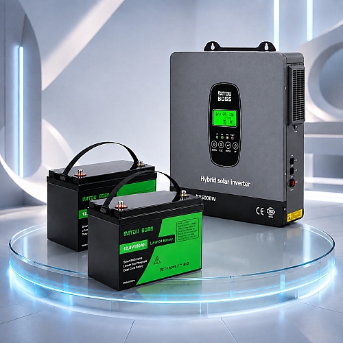 3,3 кВт Комплект резервного живлення Інвертор Datouboss + 2 акумулятора 12V/100Ah для будинку, квартири